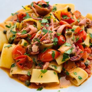 Paccheri con Seppioline e pomodorini