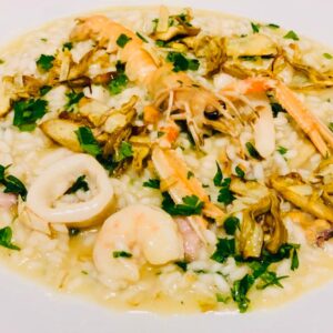 Risotto ai frutti di mare e carciofi